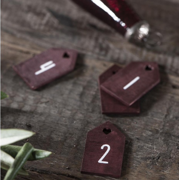 Geschenkanhänger 1-4 rot