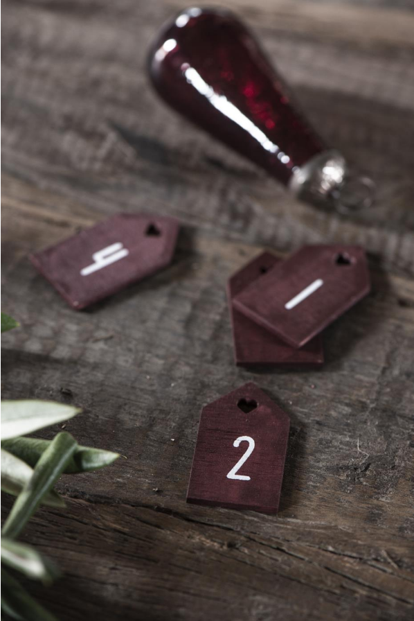 Geschenkanhänger 1-4 rot