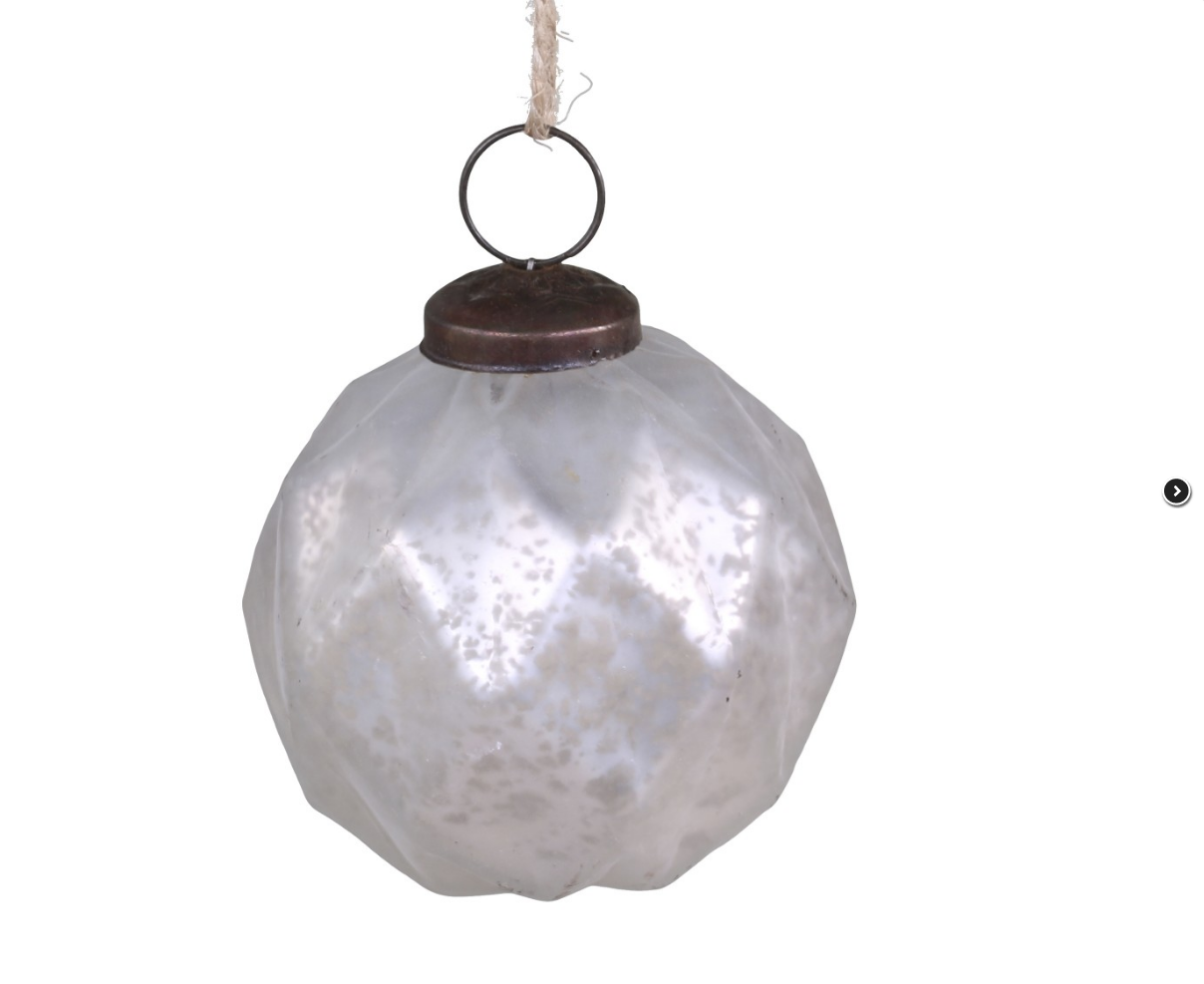 Weihnachtskugel antique weiß