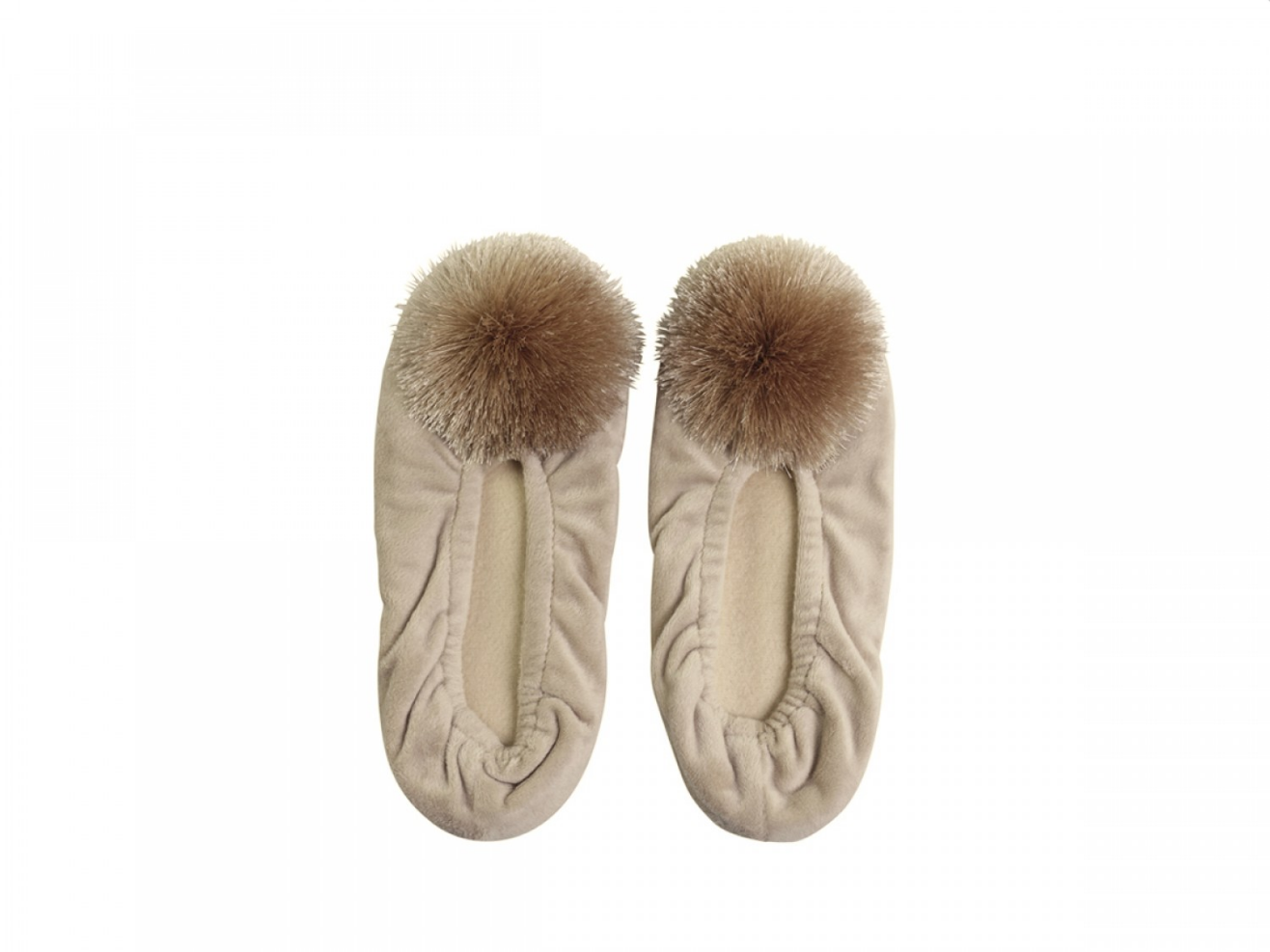 Pantoffel mit Pompon Vintage  one size