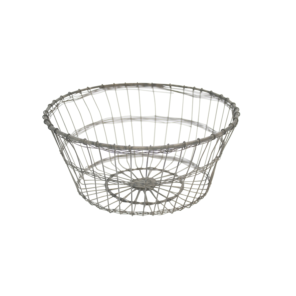Round basket, zinc