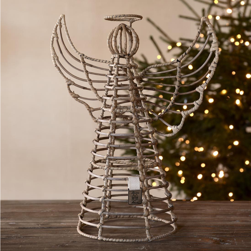 Rustic Rattan Pretty Angel Weihnachtsengel aus Rattan