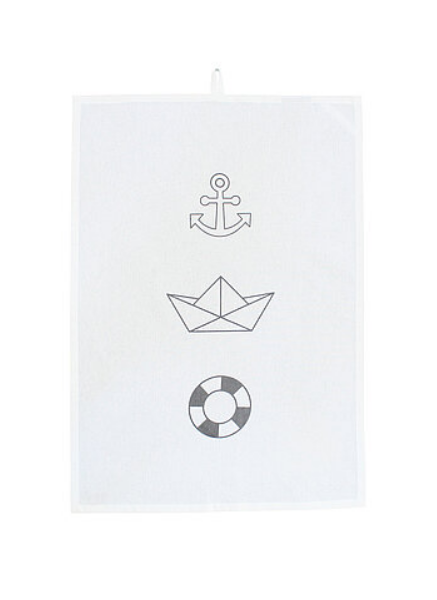 Tea Towel, Rescue of the sea White