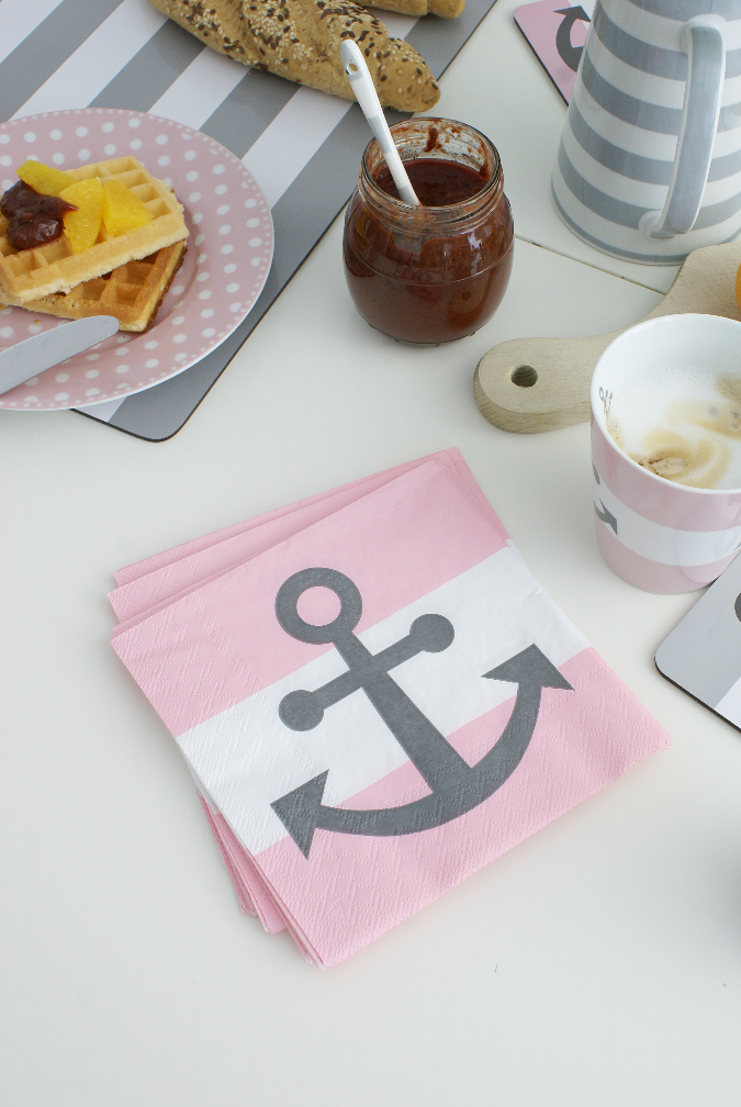 Paper napkin, Anchor, pink