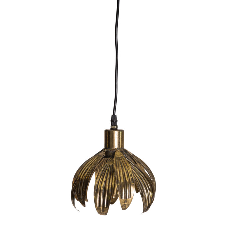Danice Gold metal hanging lamp leaves round Deckenleuchte gold rund Blütenform