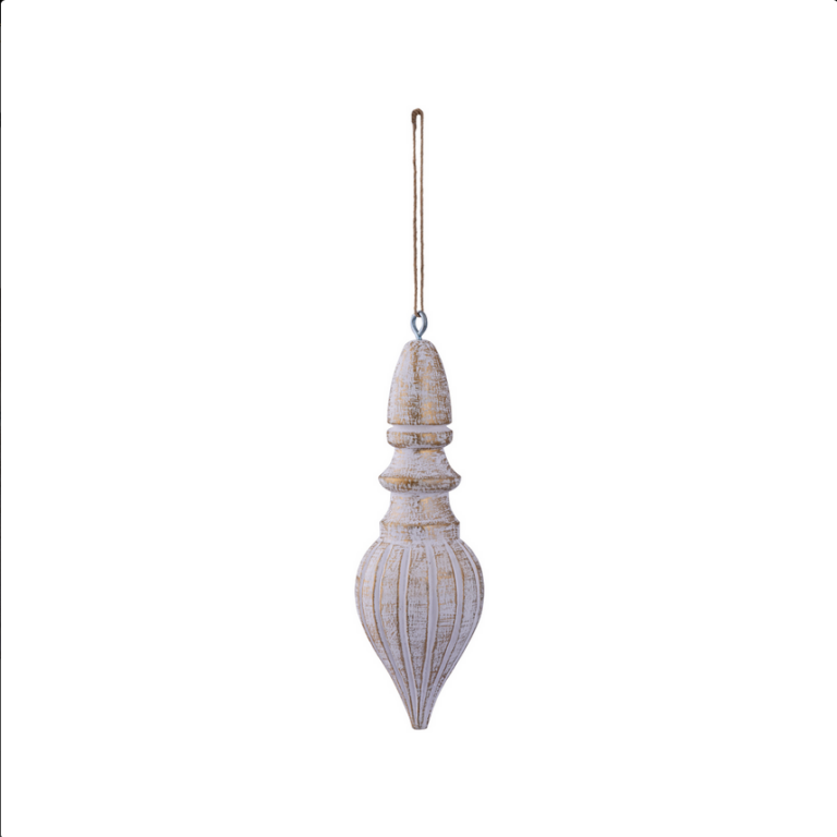 Maui White mango wood hanger gold details