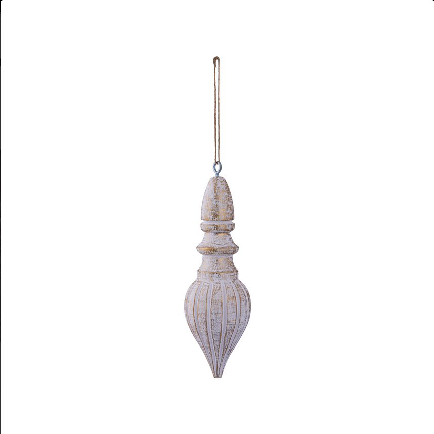 Maui White mango wood hanger gold details