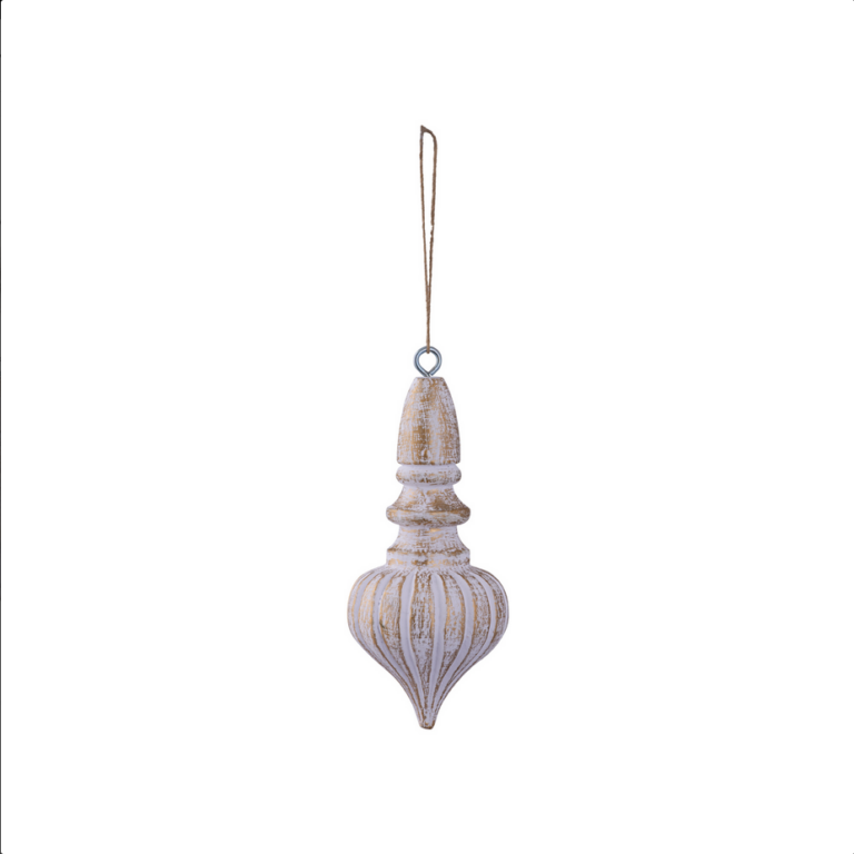 Maui White mango wood hanger gold details C