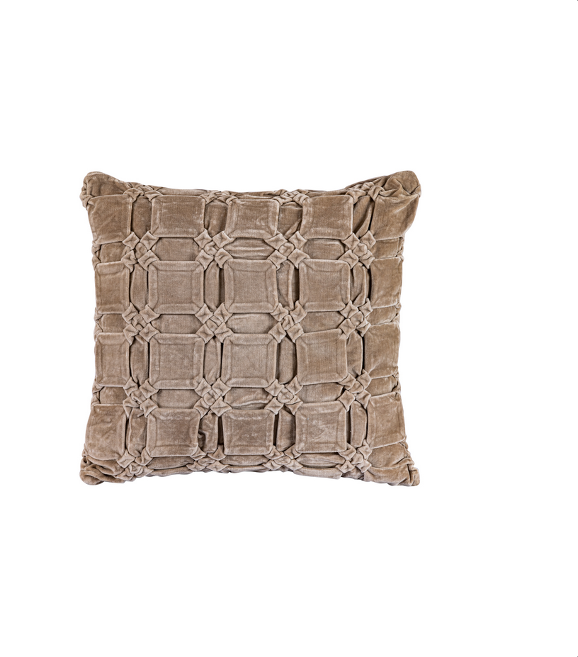 Kissen mit Füllung taupe, quadratisch