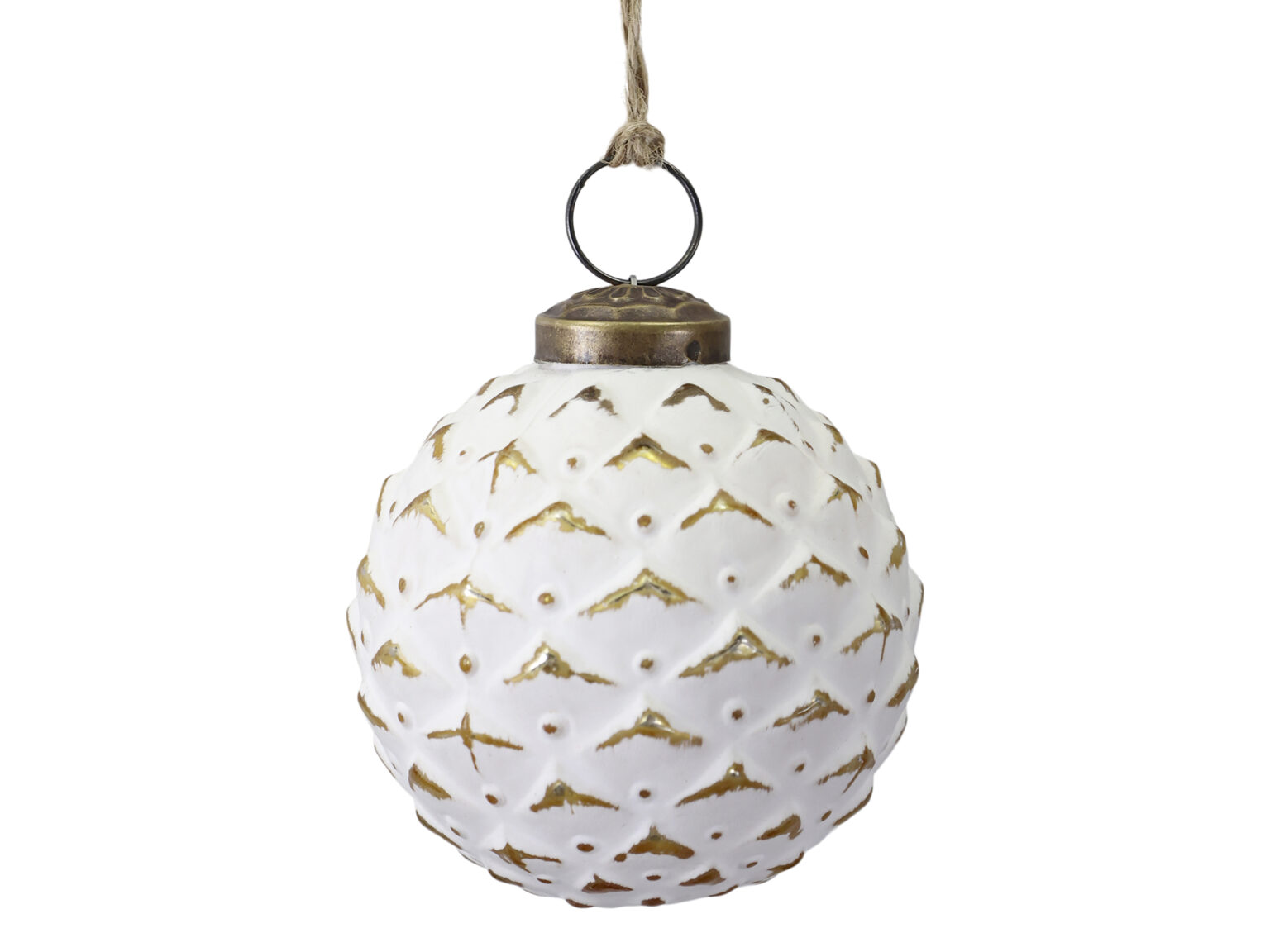 Weihnachtskugel D 7,5 cm antique creme