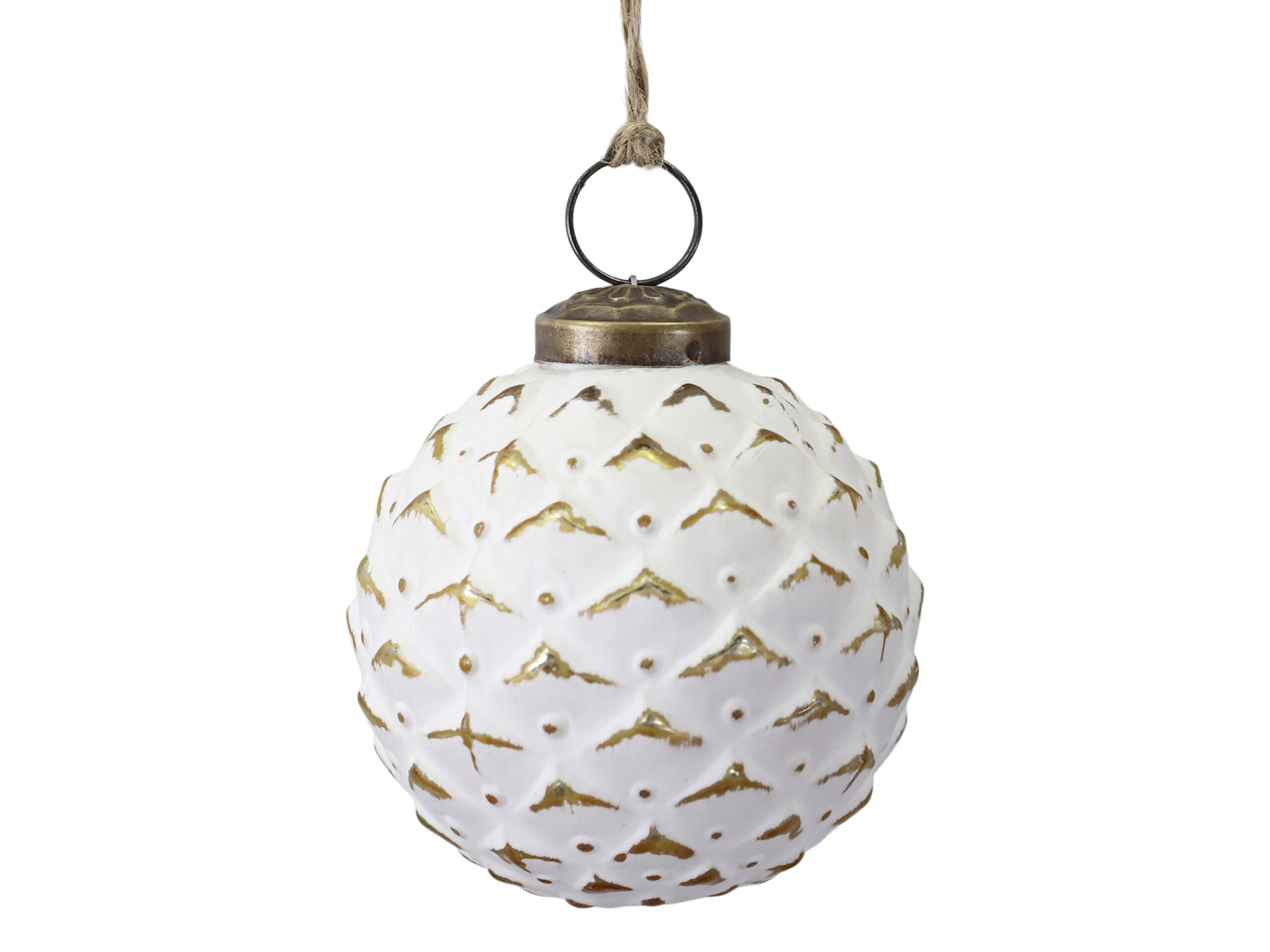 Weihnachtskugel D 7,5 cm antique creme