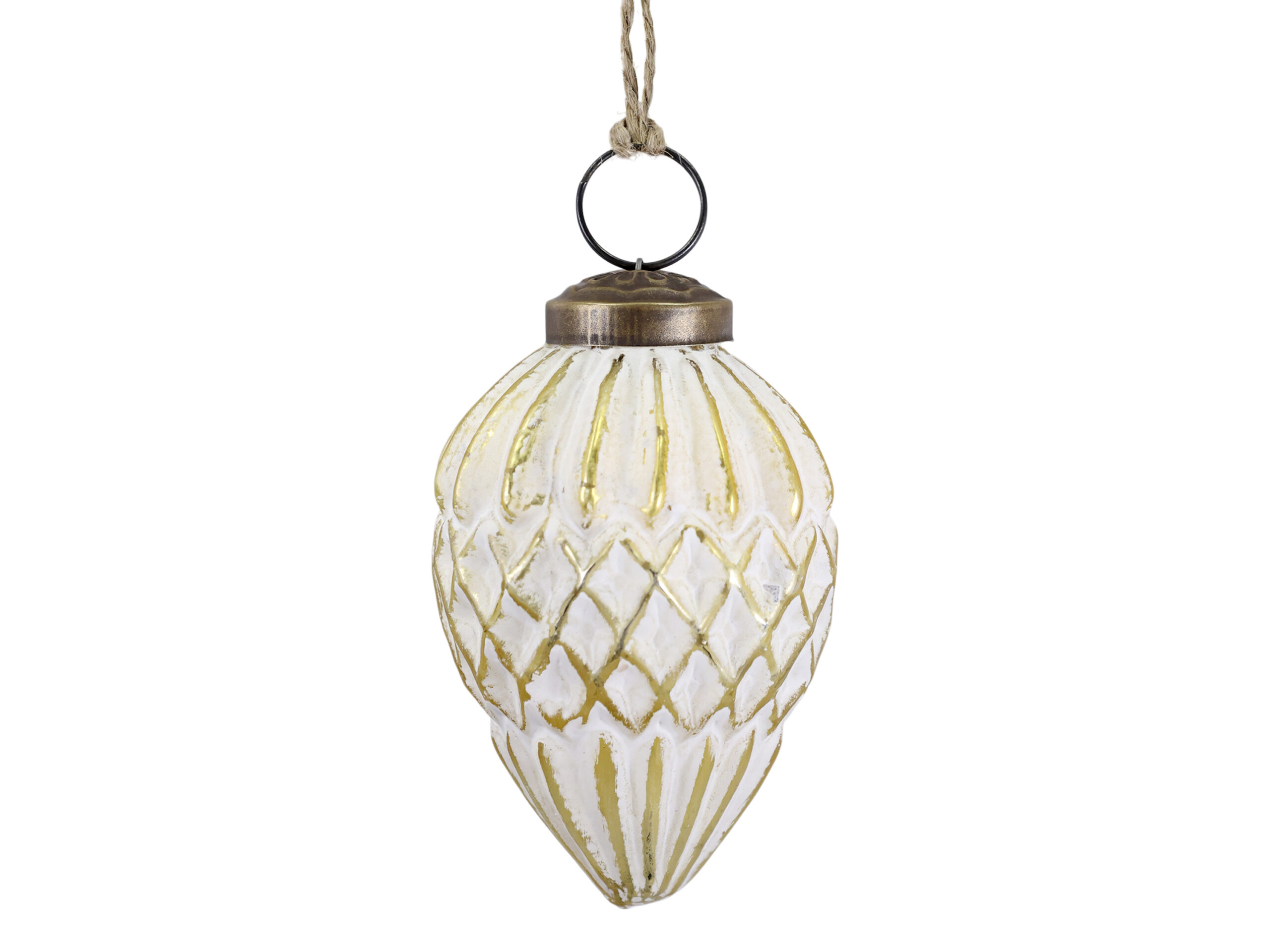 Weihnachtskugel D6 cm antique creme