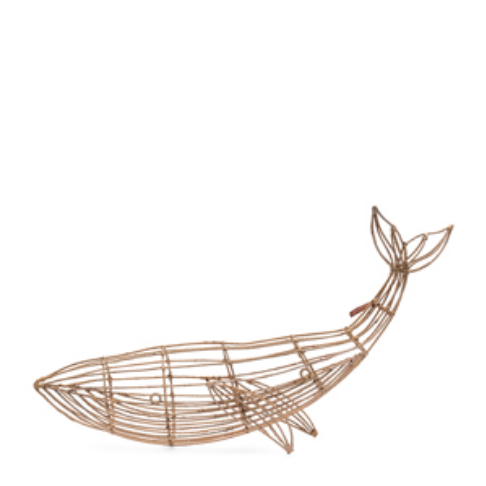 Rustic Rattan Whale Wall Decoration Fisch