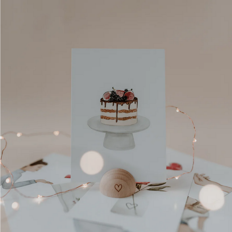 Aquarellkarte Naked Cake