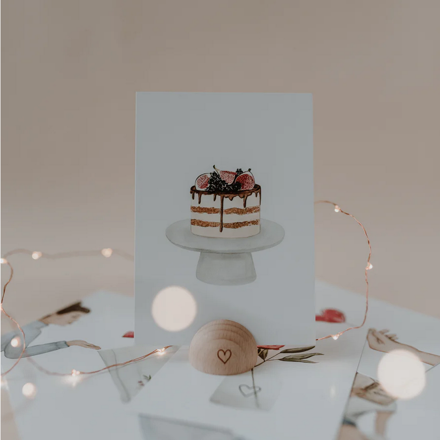 Aquarellkarte Naked Cake