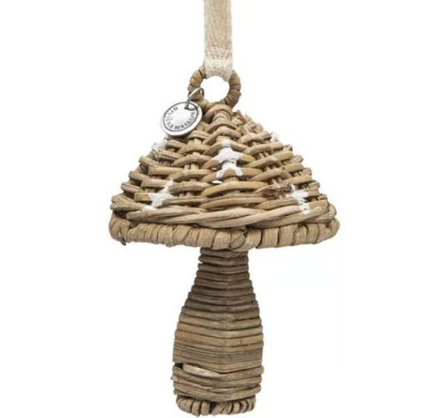 Rustic Rattan Mushroom Ornament Pilz