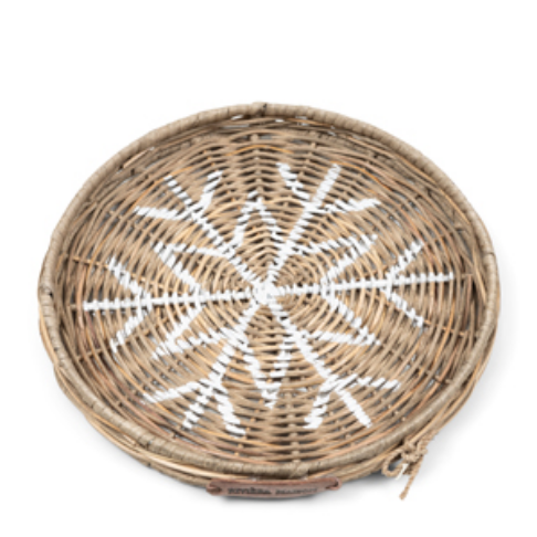 Rustic Rattan Snowflake Mini Tray
