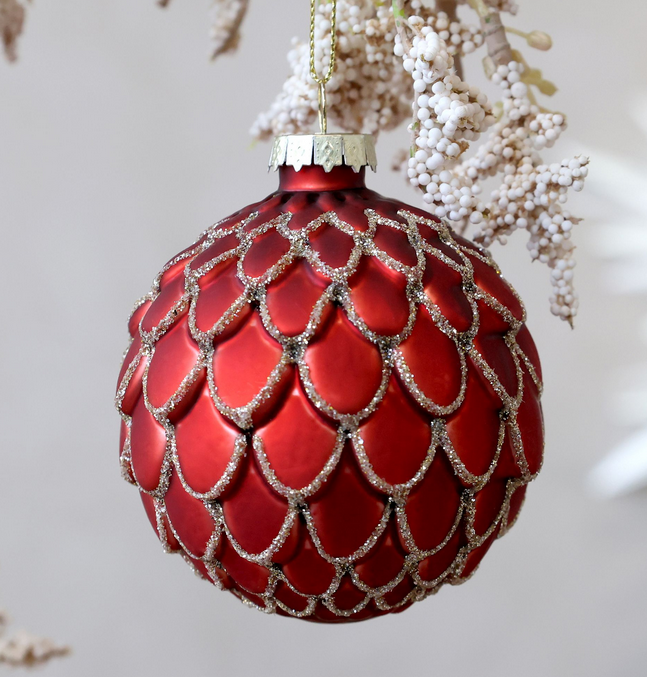 Weihnachtkugel D8 cm antique cherry Baumschmuck