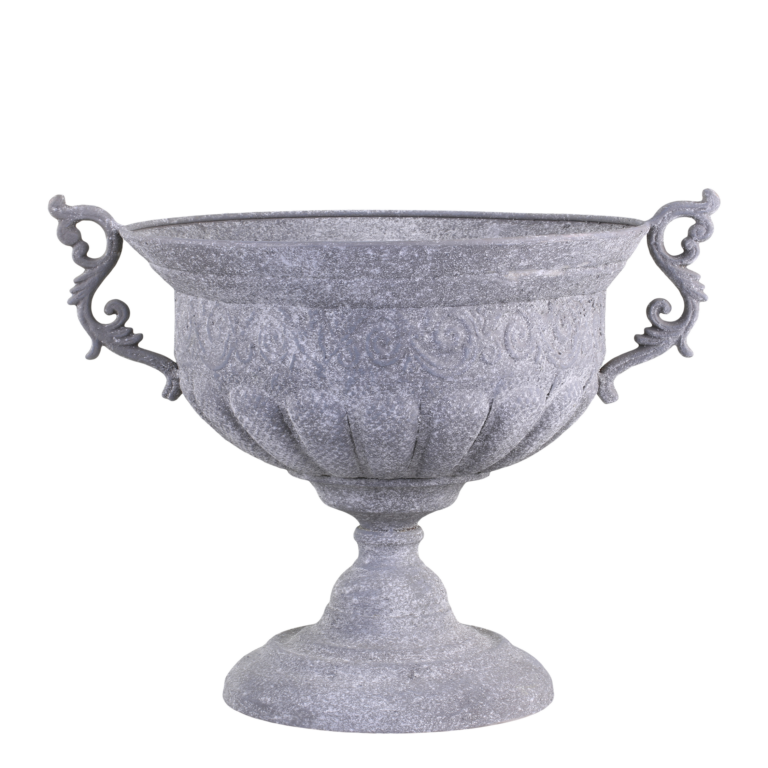 Aufsatz auf Fuß m dekor, H44/L35/B35 cm antique zink