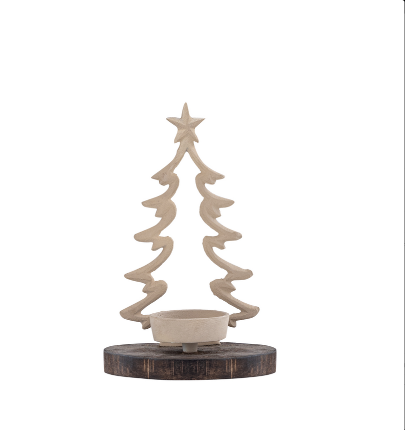 Shayka Taupe alu tree shape tealight holder