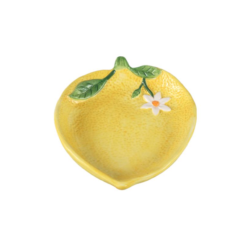Fruity Yellow ceramic lemon plate L
