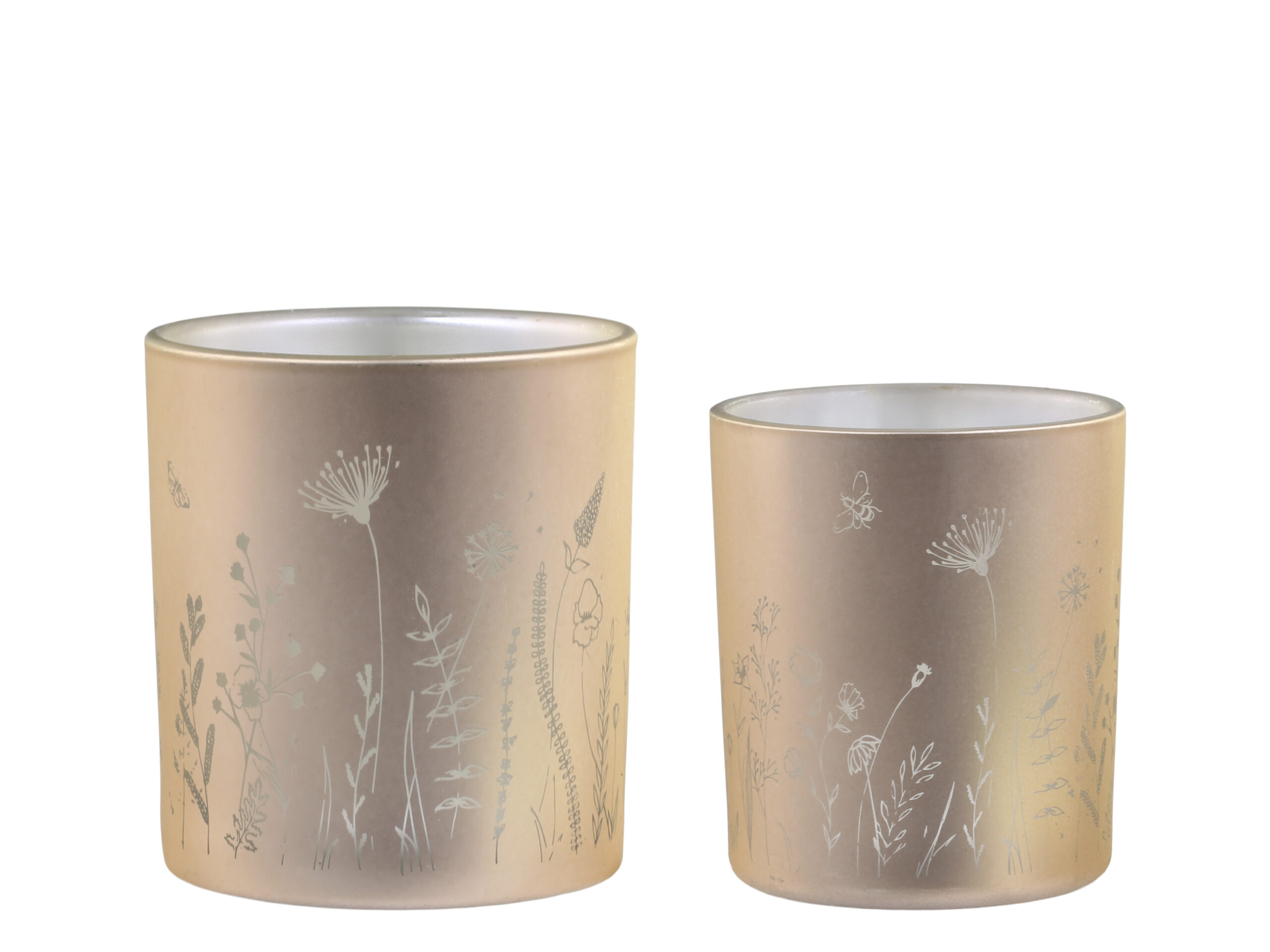 Teelichthalter m. Blumen Set von 2