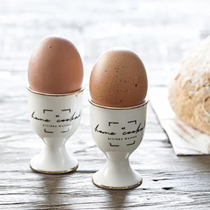 Home cooked Egg Cup 2 Pcs Porzellan mit  Goldrand