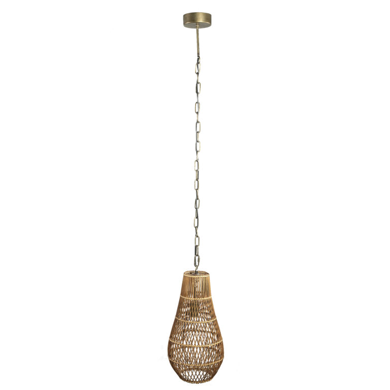 Erandi Natural reed hanging lamp egg shape round