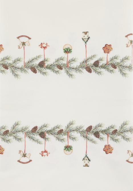 Aix Tischdecke mit GirlandenL360/B140 cm creme