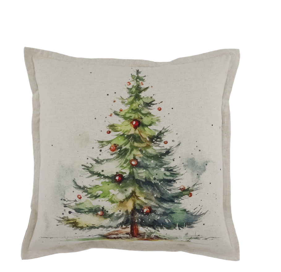 Aix Kissenbezug Pillow leinen mit Weihnachtsbaum
