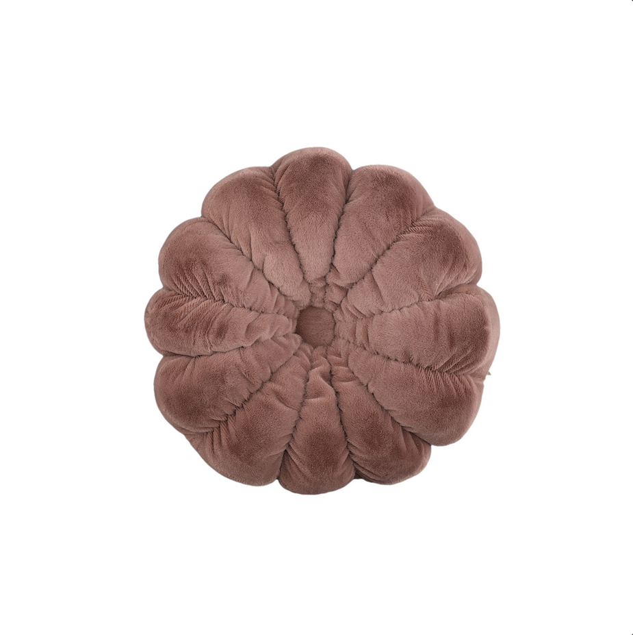 Lilymay Brown polyester flower cushion round