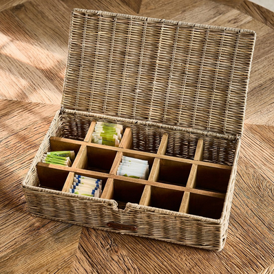 Rustic Rattan Tea Time Tea Box