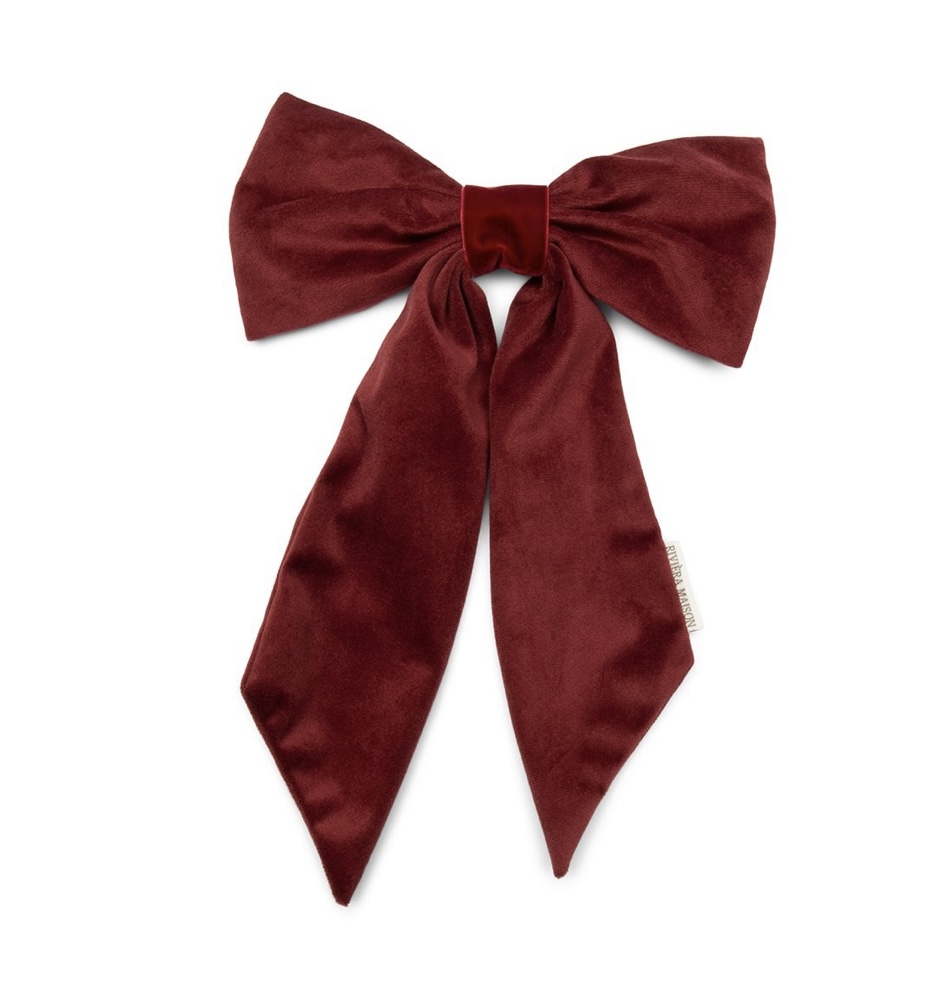 Velvet Bow Christmas Tree Decoration L Baum Schleife rot