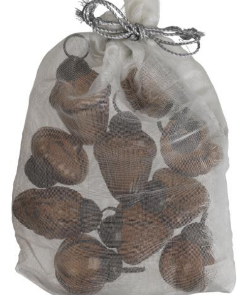 Tüte mit 10 Weihnachtskugeln amber 14