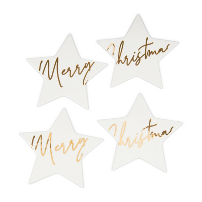 Merry Christmas Star Coasters 4 pcs