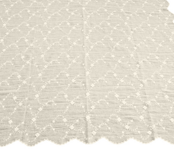 Tischdecke mit Stickerei ROSE Creme 140x320 cm