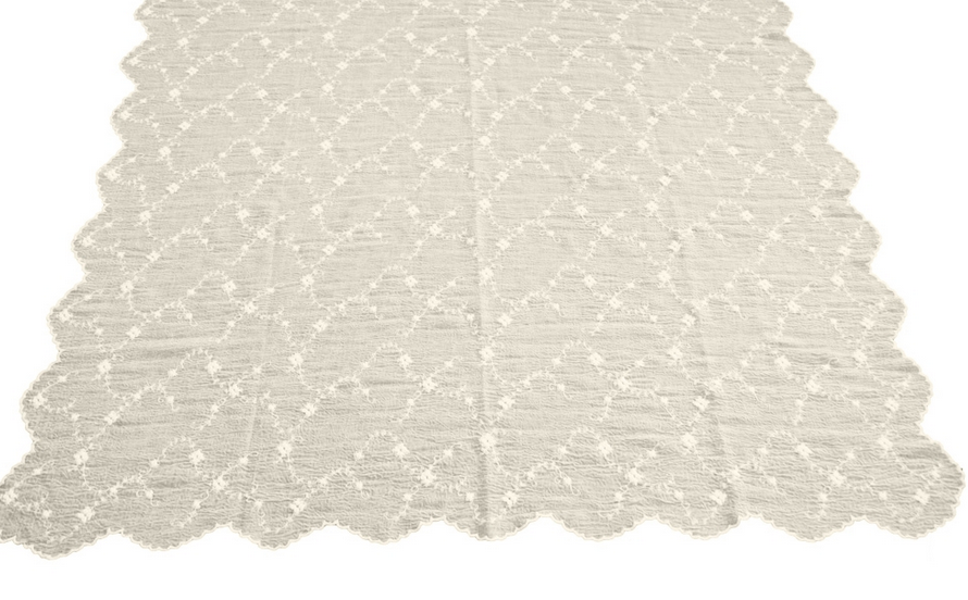 Tischdecke mit Stickerei ROSE Creme 140x320 cm