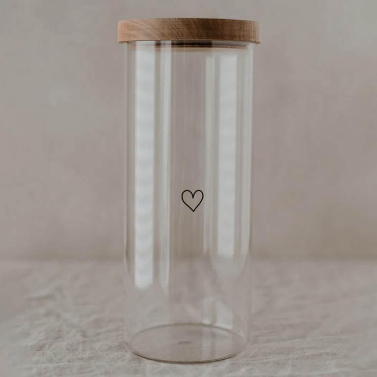 Vorratsglas Herz schwarz 25cm