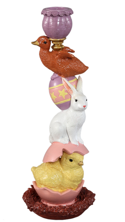 Serria Multicolor poly candleholder rabbit duck