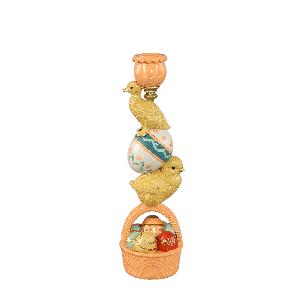 Serria Multicolor poly candleholder chicken duck