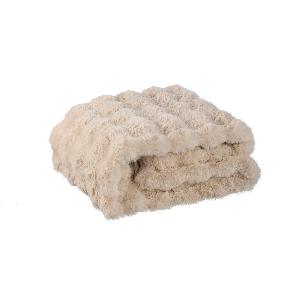 Dunae Cream fake fur plaid dotted pattern S