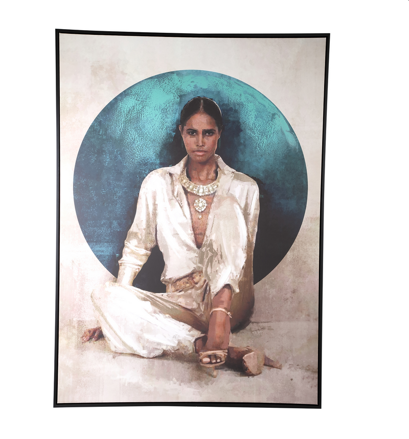 Lilyann Natural polyesterpainting rectangle womanL