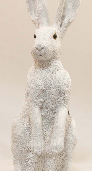 Hase weiß stehend 17 x 52 cm
