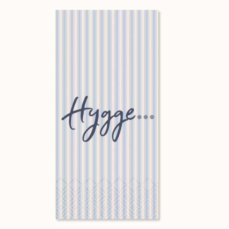 Servietten HYGGE und Streifen, H20/B10 cm sky blue und creme Chic Antique