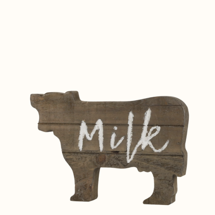 Kuh Holz Milk H13/L20/B2,5 cm natur