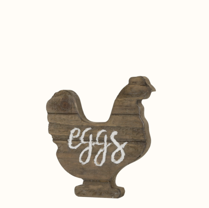 Henne aus Holz 'egggs' H16/L15/B2,5 cm natur