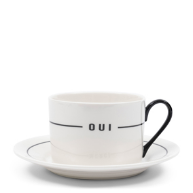 Qui Merci Cup & Saucer Tasse mit Untertasse
