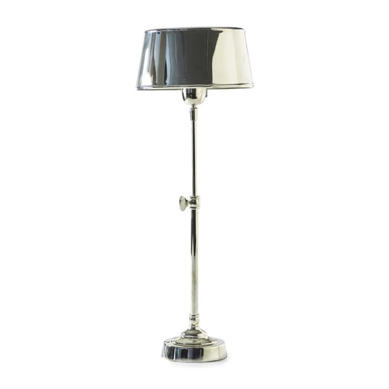 Hampton Lamp Including Oval Shade Tischlampe mit Schirm Alu silber