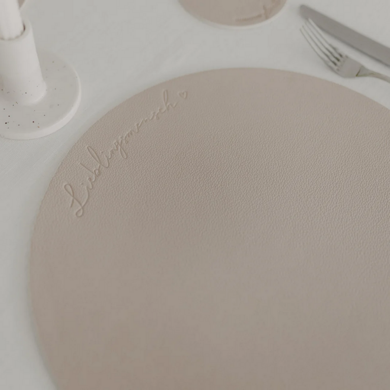 Wendbares Platzset Lieblingsmensch Creme