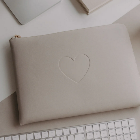 Laptoptasche Herz taupe